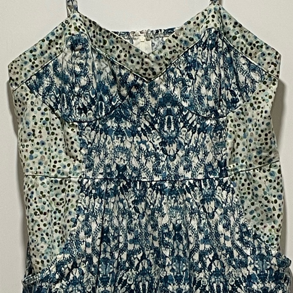 Boho Hippy Chic Mini Dress Size XXL Mossimo Side Pocket Thin Strap Tie Dye Dots - Picture 2 of 10